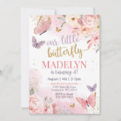 Butterfly Verjaardag uitnodiging voor meisje (Voorkant)