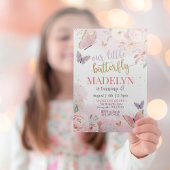 Butterfly Verjaardag uitnodiging voor meisje