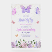 Butterfly Verjaardag uitnodiging, Wildflower Garde Acryl Bord (Voorkant)