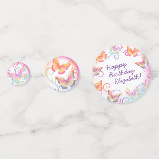 Butterfly Verjaardagsfeest Kinder Kleurrijk Confetti (Achterkanten)