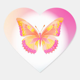Butterfly Verjaardagsfeest Kinder Kleurrijk Hart Sticker