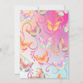 Butterfly Verjaardagsfeest Kinder Kleurrijk Kaart (Achterkant)