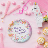 Butterfly Verjaardagsfeest Kinder Kleurrijk Papieren Bordje (Feest)