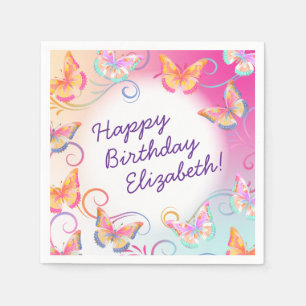 Butterfly Verjaardagsfeest Kinder Kleurrijk Servet