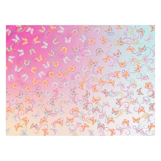 Butterfly Verjaardagsfeest Kinder Kleurrijk Tafelkleed (Voorkant (Horizontaal))