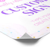 Butterfly Verjaardagsfeestje Aangepaste Tafelteken Poster (Hoek)