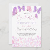 Butterfly Verjaardagsfeestje Uitnodiging Vlinders (Voorkant)