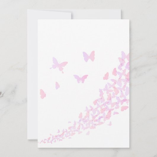 Butterfly Verjaardagsfeestje Uitnodiging Vlinders (Achterkant)