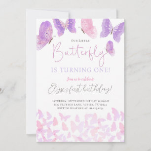 Butterfly Verjaardagsfeestje Uitnodiging Vlinders
