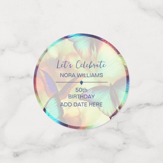 Butterfly Verjaardagstafel Confetti (Kleine voorkant)