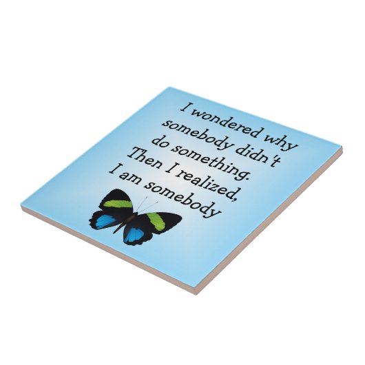 Butterfly Verse Tile Tegeltje (Zijkant)