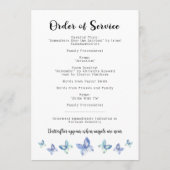 Butterfly Viering Life of Funeral Programme Programmakaart (Achterkant)