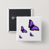 Butterfly Vierkante Button 5,1 Cm (Voorkant /achterkant)