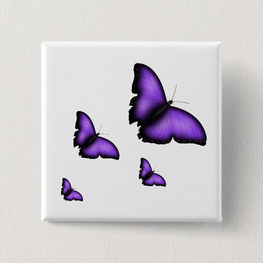 Butterfly Vierkante Button 5,1 Cm (Voorkant)