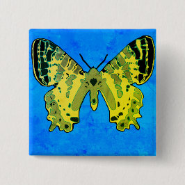 Butterfly Vierkante Button 5,1 Cm