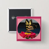 Butterfly Vierkante Button 5,1 Cm (Voorkant /achterkant)
