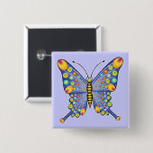 Butterfly Vierkante Button 5,1 Cm (Voorkant /achterkant)
