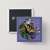 Butterfly Vierkante Button 5,1 Cm (Voorkant /achterkant)