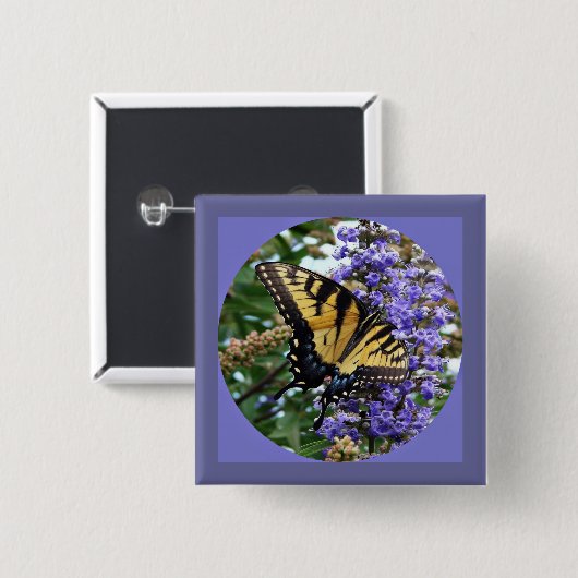 Butterfly Vierkante Button 5,1 Cm (Voorkant /achterkant)