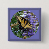 Butterfly Vierkante Button 5,1 Cm (Voorkant)