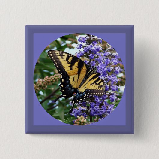 Butterfly Vierkante Button 5,1 Cm (Voorkant)