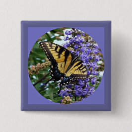 Butterfly Vierkante Button 5,1 Cm