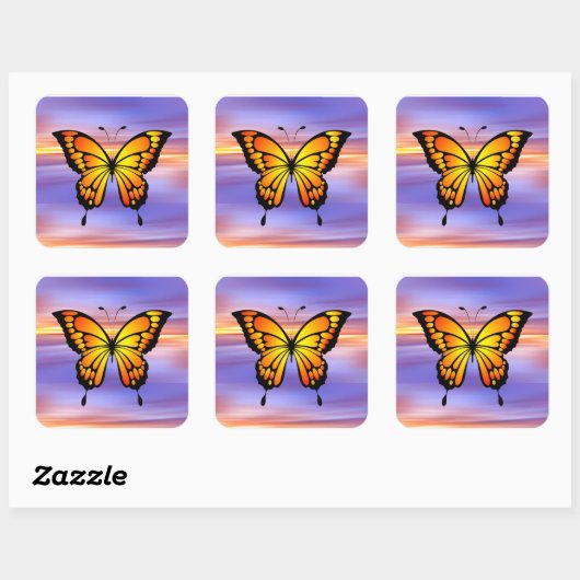 Butterfly  vierkante sticker (Vel)