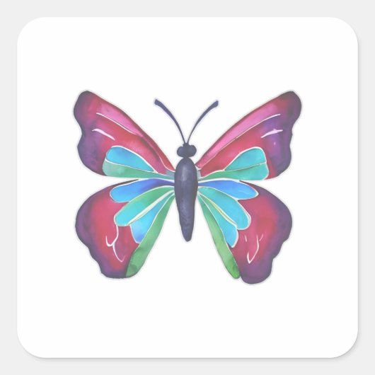 Butterfly Vierkante Sticker (Voorkant)