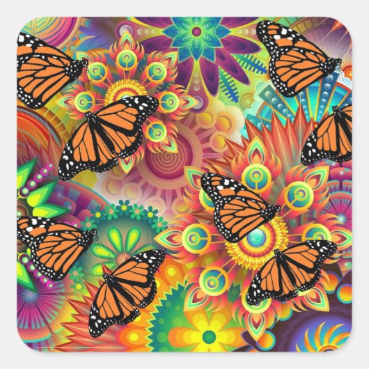 Butterfly Vierkante Sticker (Voorkant)