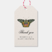 Butterfly Vintage Summer Garden Baby Shower Cadeaulabel (Voorkant)