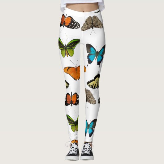Butterfly, vlinders ontwerp transparant (bewerken) leggings (Voorkant)
