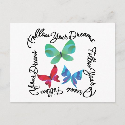 Butterfly - Volg je dromen Briefkaart (Voorkant)