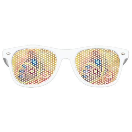 Butterfly volwassen retro party tinten, wit retro zonnebril (Voorkant)