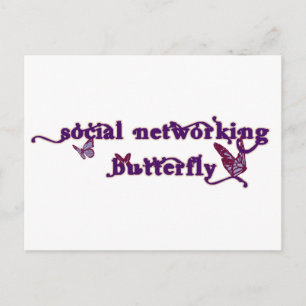 Butterfly voor sociale netwerken briefkaart