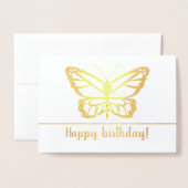 Butterfly-vorm met Happy Birthday-tekst Folie Kaarten (Voorkant met envelop)