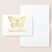 Butterfly-vorm met Happy Birthday-tekst Folie Kaarten (Display)