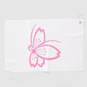 Butterfly-vormige geschaduwde Cherry Blossom Golf Golfhanddoek (Horizontaal)
