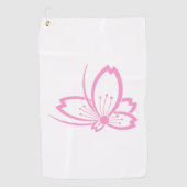Butterfly-vormige geschaduwde Cherry Blossom Golf Golfhanddoek (Voorkant)