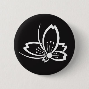 Butterfly-vormige shadowed Cherry-bloesem Ronde Button 5,7 Cm