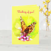 Butterfly-vriendschap Kaart (Gele Bloem)