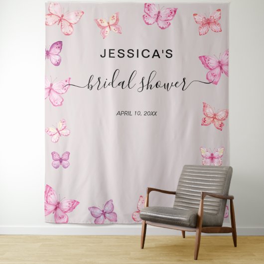 Butterfly Vrijgezellenfeest Backdrop Fotocabine Wandkleed (In situ)