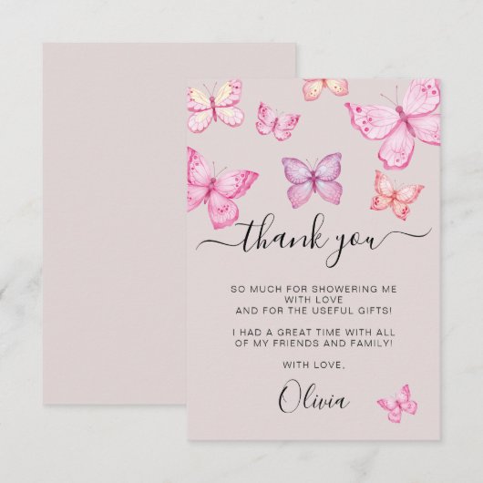 Butterfly Vrijgezellenfeest bedankt Kaart (Voorkant / Achterkant)