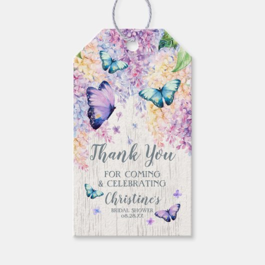 Butterfly Vrijgezellenfeest Favor Tags Cadeaulabel (Voorkant)