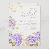 Butterfly Vrijgezellenfeest Hydrangea Gold Romanti Kaart (Voorkant / Achterkant)