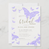 Butterfly Vrijgezellenfeest Lila Gold Elegant Boho Kaart (Voorkant)