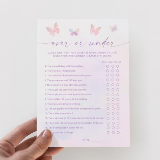 Butterfly Vrijgezellenfeest over of onder Game Kaa Kaart