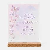 Butterfly Vrijgezellenfeest raad eens hoeveel kuss Acryl Bord