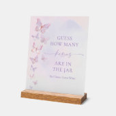 Butterfly Vrijgezellenfeest raad eens hoeveel kuss Acryl Bord (Hoek)