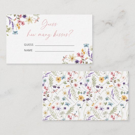 Butterfly Vrijgezellenfeest Raad eens hoeveel kuss Informatiekaartje (Voorkant / Achterkant)