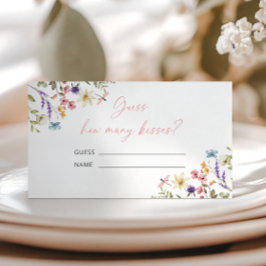 Butterfly Vrijgezellenfeest Raad eens hoeveel kuss Informatiekaartje